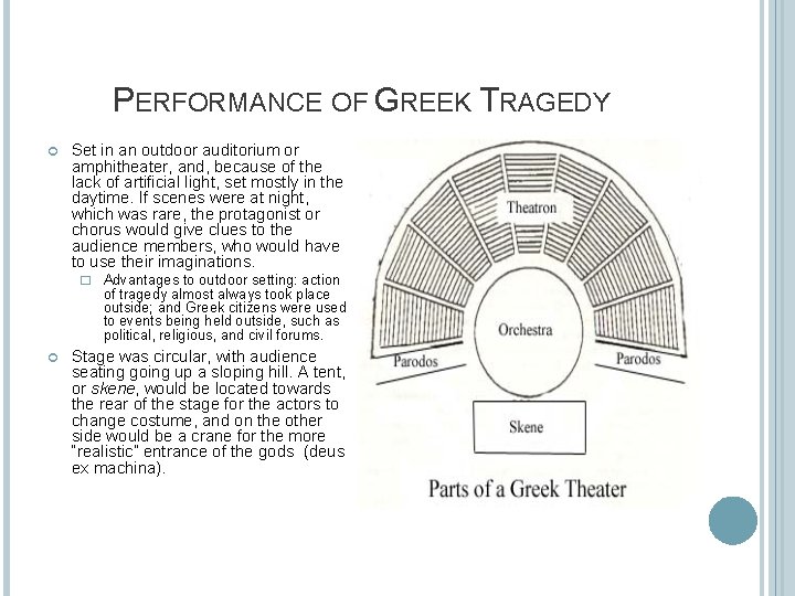 PERFORMANCE OF GREEK TRAGEDY Set in an outdoor auditorium or amphitheater, and, because of
