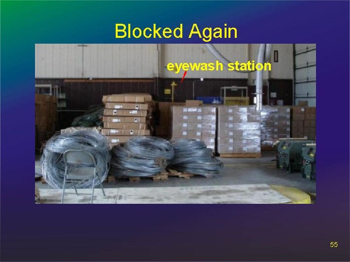 Blocked Again eyewash station 55 