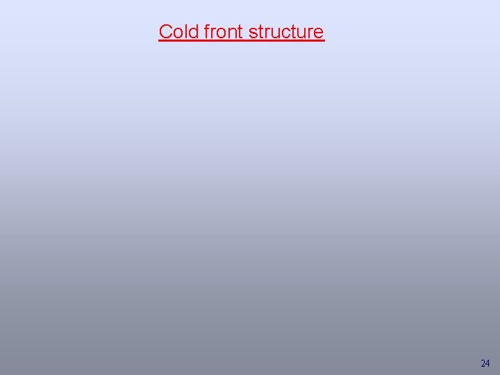 Cold front structure 24 