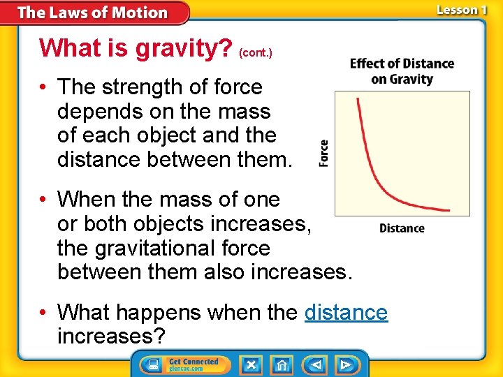 What is gravity? (cont. ) • The strength of force depends on the mass