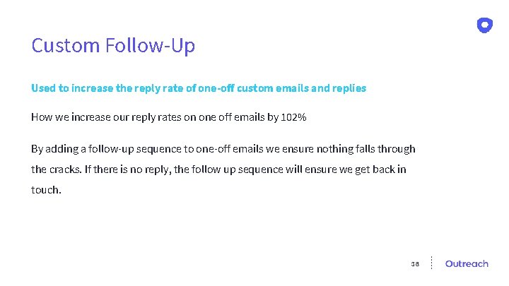 Custom Follow-Up Used to increase the reply rate of one-off custom emails and replies