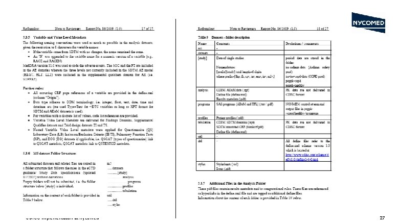 CDISC Implementation at Nycomed 27 