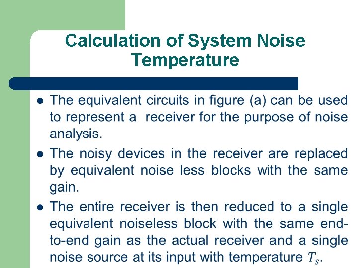 Calculation of System Noise Temperature l 