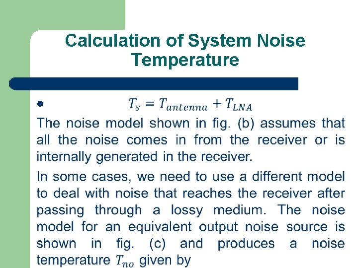 Calculation of System Noise Temperature l 