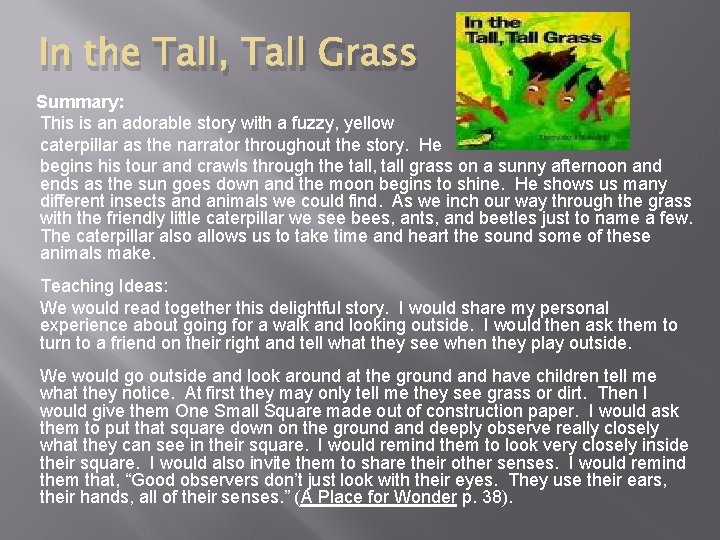 In the Tall, Tall Grass Summary: This is an adorable story with a fuzzy,