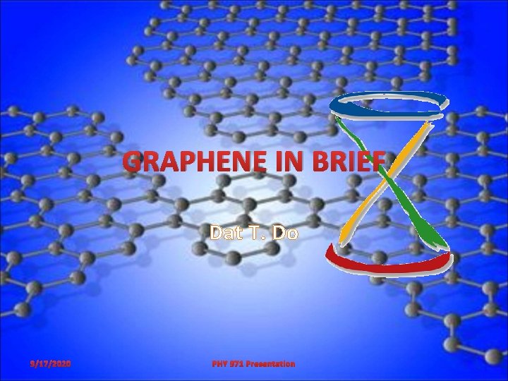 GRAPHENE IN BRIEF Dat T. Do 9/17/2020 PHY 971 Presentation 