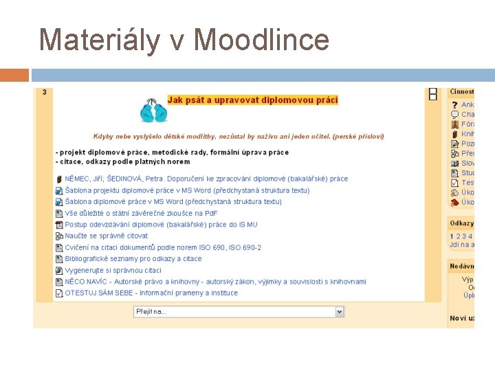 Materiály v Moodlince 