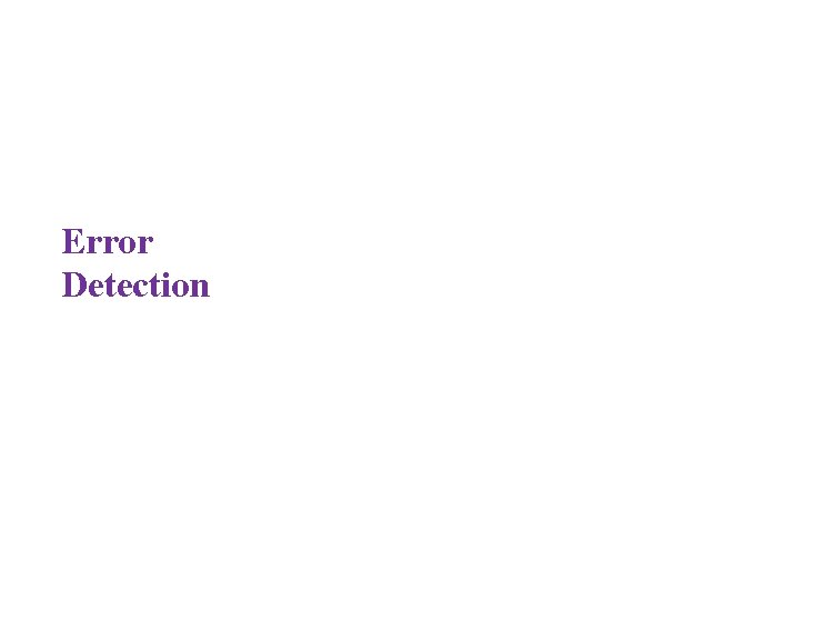 Error Detection 