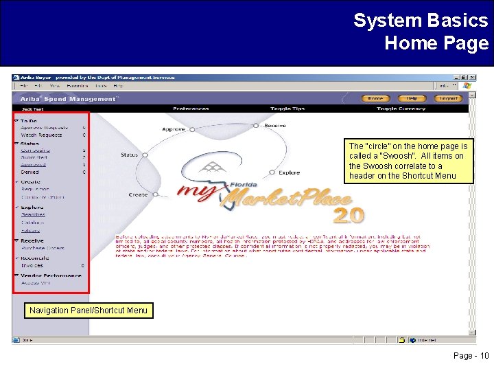 System Basics Home Page The “circle” on the home page is called a “Swoosh”.