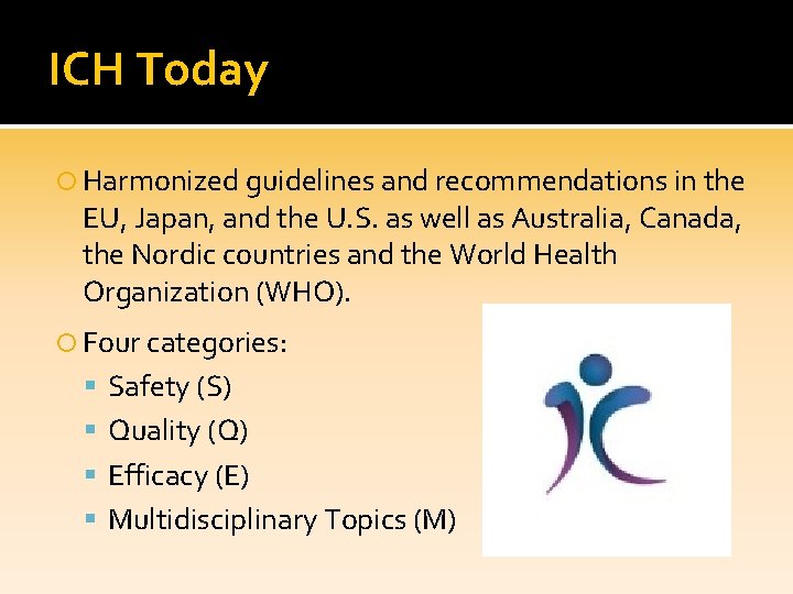 ICH Today Harmonized guidelines and recommendations in the EU, Japan, and the U. S.