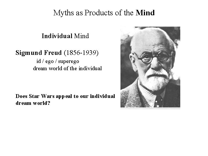 Myths as Products of the Mind Individual Mind Sigmund Freud (1856 -1939) id /