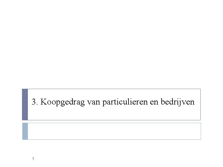 3. Koopgedrag van particulieren en bedrijven 1 