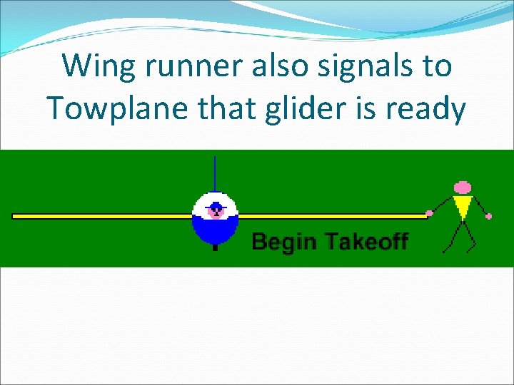 Wing runner also signals to Towplane that glider is ready 