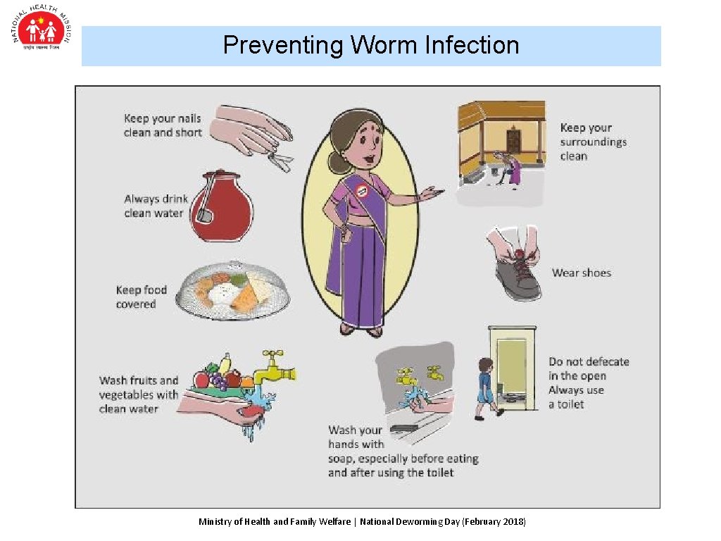 Preventing Worm Infection Ministry of Health and Family Welfare | National Deworming Day (February