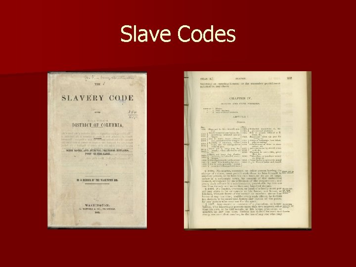 Slave Codes 