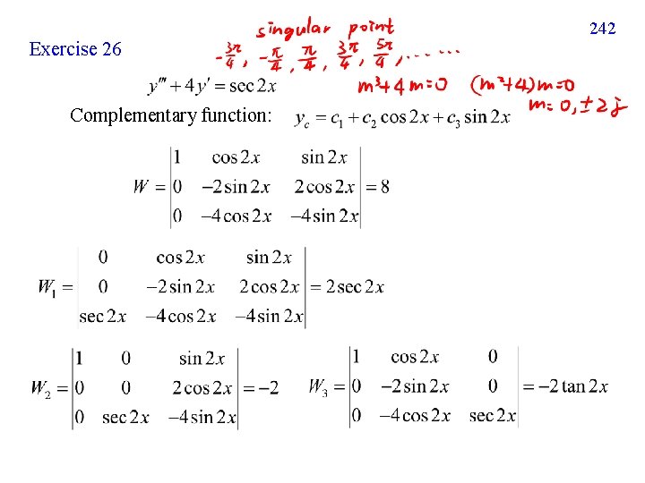 242 Exercise 26 Complementary function: 