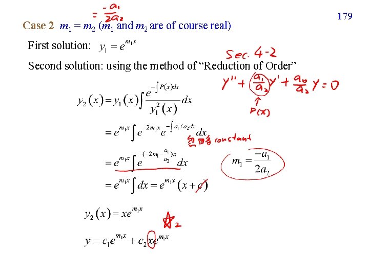 Case 2 m 1 = m 2 (m 1 and m 2 are of