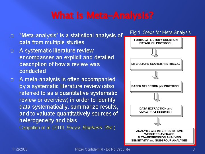 What is Meta-Analysis? � � � “Meta analysis” is a statistical analysis of data