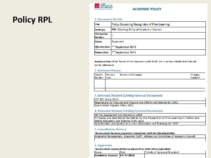 Policy RPL 