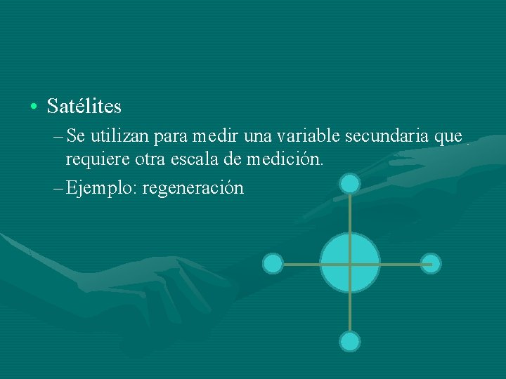  • Satélites – Se utilizan para medir una variable secundaria que requiere otra