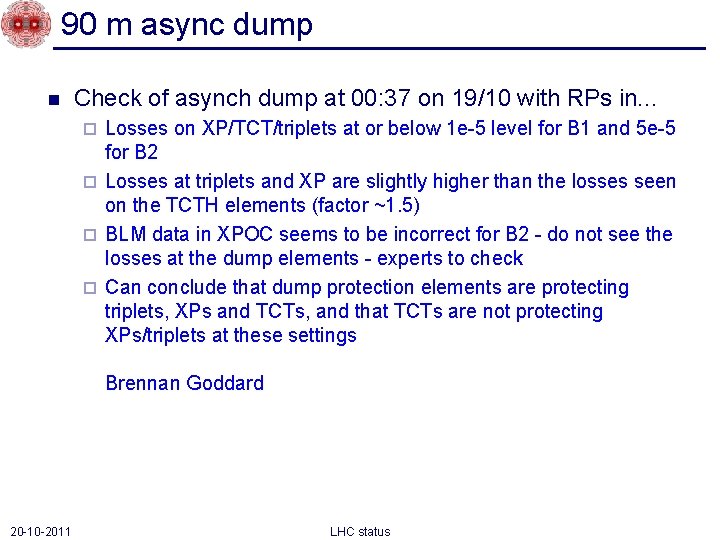 90 m async dump n Check of asynch dump at 00: 37 on 19/10