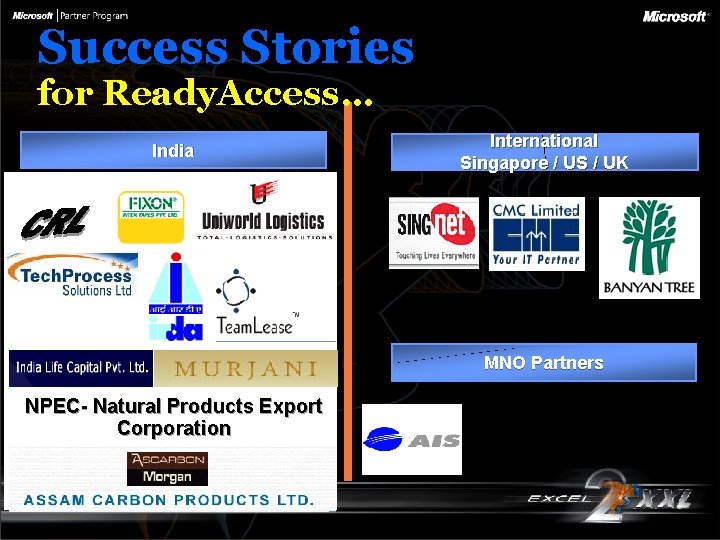 Success Stories for Ready. Access… India International Singapore / US / UK MNO Partners