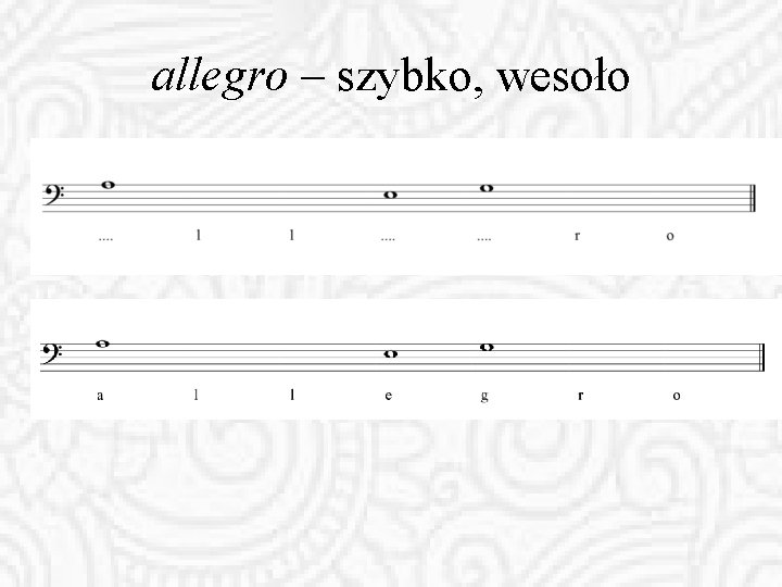 allegro – szybko, wesoło 