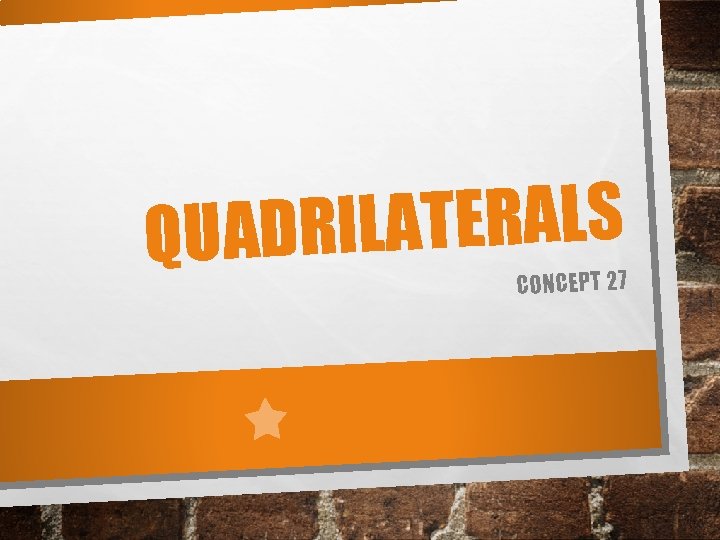 S L A R E T A L I R QUAD CONCEPT 27 S L A R E T A L I R QUAD CONCEPT 27