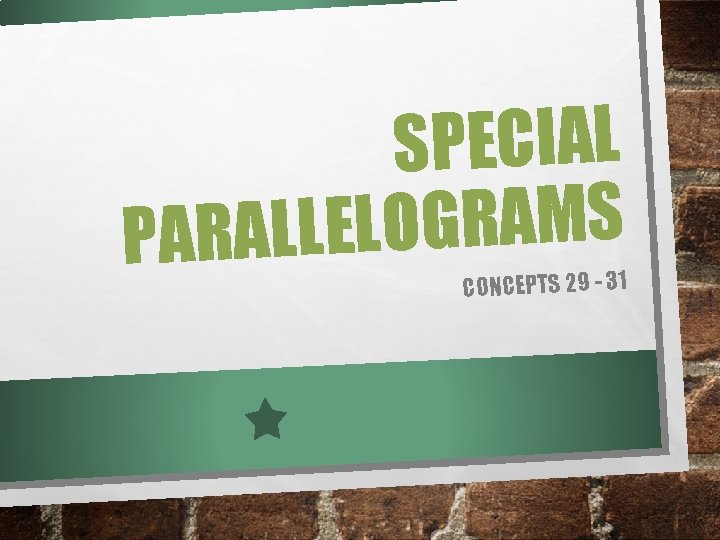 SPECIAL S M A R G O L E L PARAL CONCEPTS 29 - SPECIAL S M A R G O L E L PARAL CONCEPTS 29 -