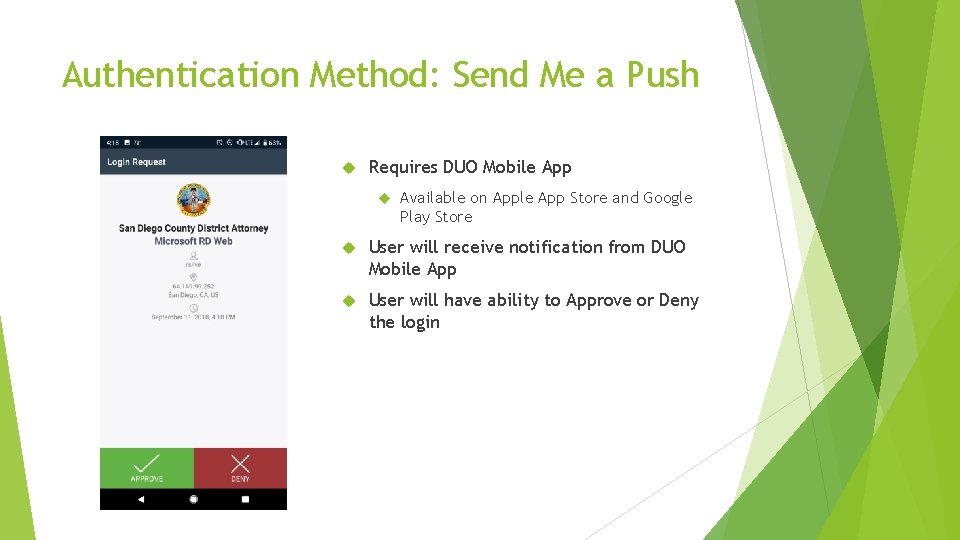 Authentication Method: Send Me a Push Requires DUO Mobile App Available on Apple App