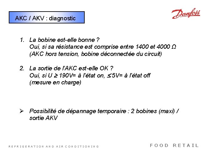 AKC / AKV : diagnostic 1. La bobine est-elle bonne ? Oui, si sa