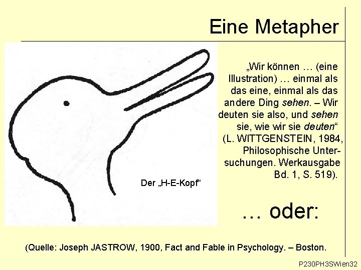 Eine Metapher Der „H-E-Kopf“ „Wir können … (eine Illustration) … einmal als das eine, Eine Metapher Der „H-E-Kopf“ „Wir können … (eine Illustration) … einmal als das eine,