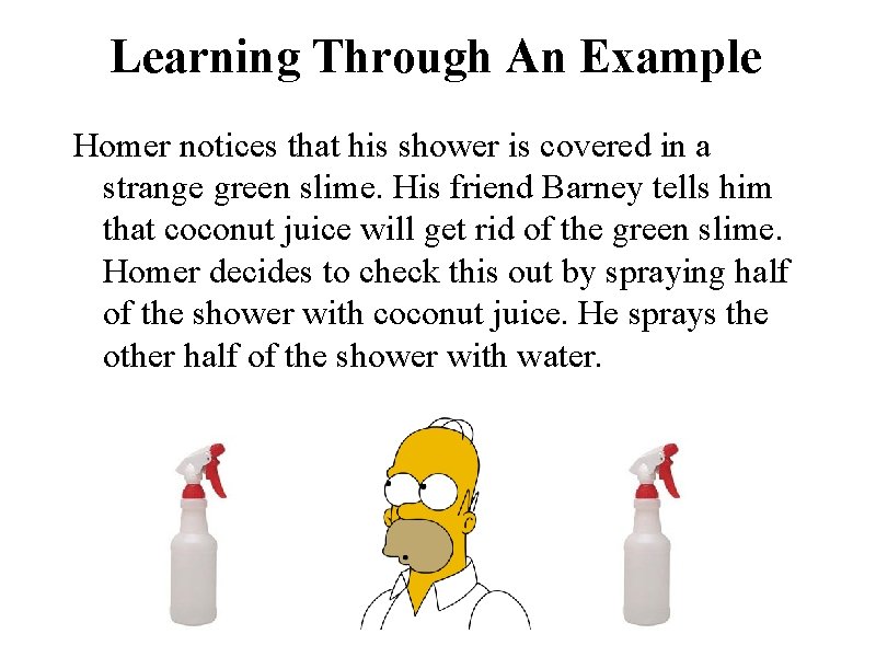 Learning Through An Example Homer notices that his shower is covered in a strange