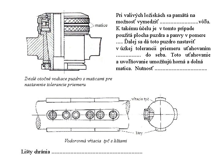 Pri valivých ložiskách sa pamätá na možnosť vymedziť. . . . vôľu. K takému