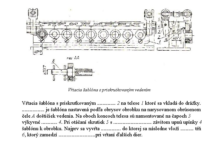 Vŕtacia šablóna s priskrutkovaným vedením Vŕtacia šablóna s priskrutkovaným. . . 2 na telese