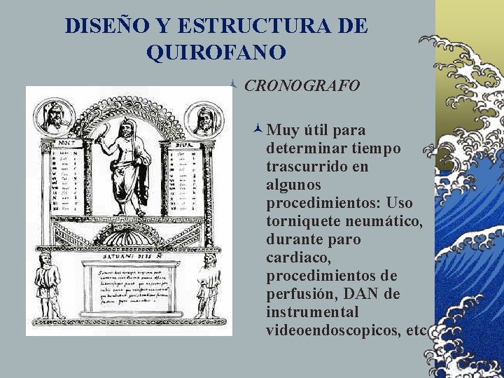 DISEÑO Y ESTRUCTURA DE QUIROFANO © CRONOGRAFO ©Muy útil para determinar tiempo trascurrido en