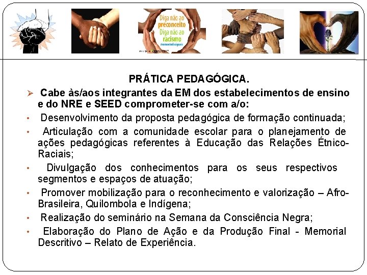  • • • PRÁTICA PEDAGÓGICA. Cabe às/aos integrantes da EM dos estabelecimentos de