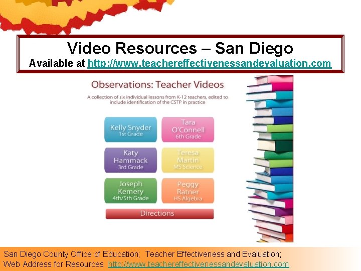 Video Resources – San Diego Available at http: //www. teachereffectivenessandevaluation. com San Diego County