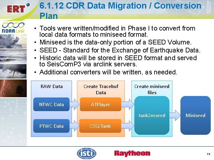6. 1. 12 CDR Data Migration / Conversion Plan • Tools were written/modified in