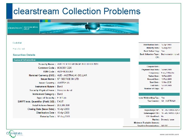 clearstream Collection Problems www. connotate. com 