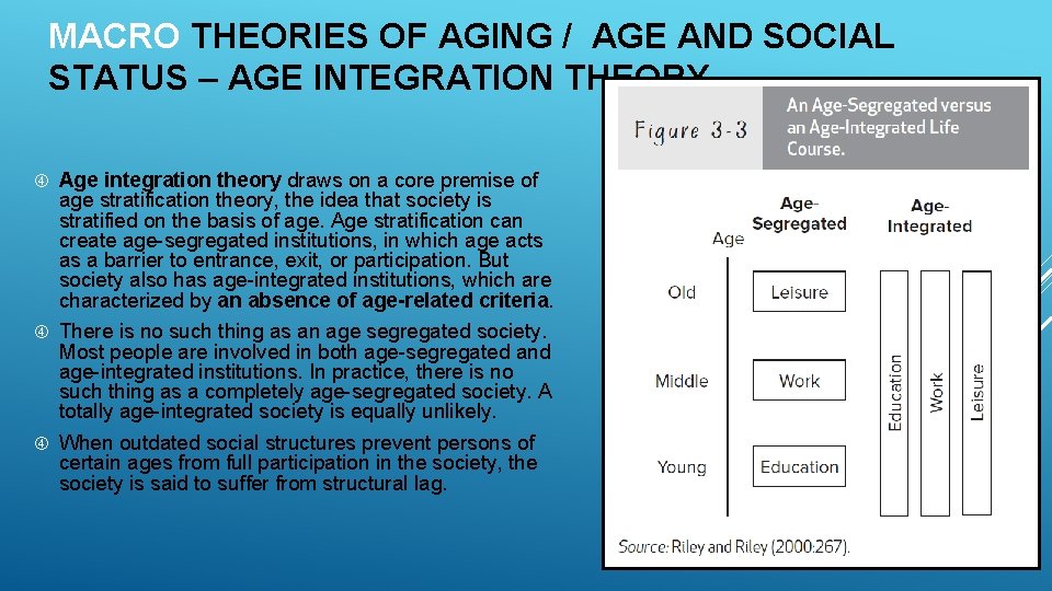 MACRO THEORIES OF AGING / AGE AND SOCIAL STATUS – AGE INTEGRATION THEORY Age