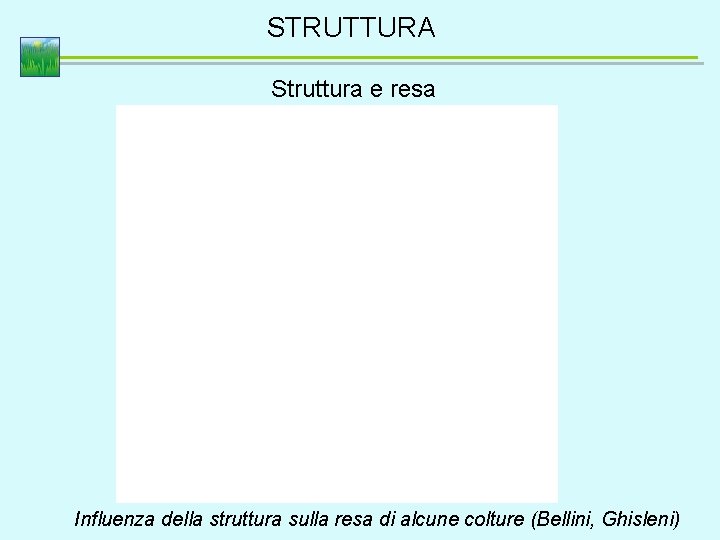 STRUTTURA Struttura e resa Influenza della struttura sulla resa di alcune colture (Bellini, Ghisleni)