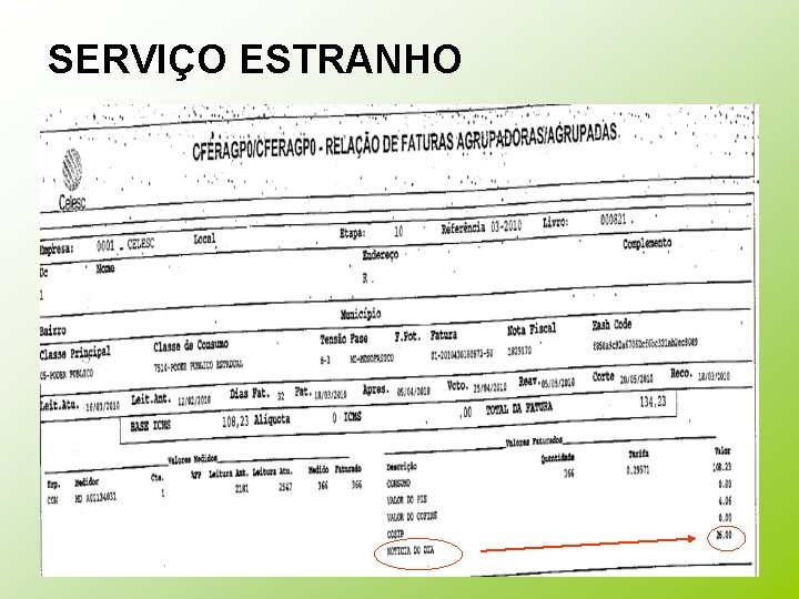 SERVIÇO ESTRANHO 