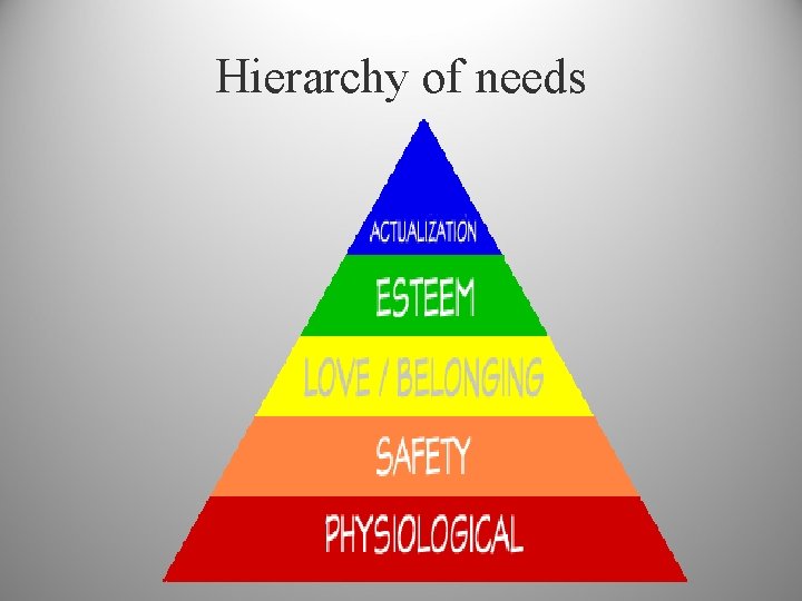 Hierarchy of needs 