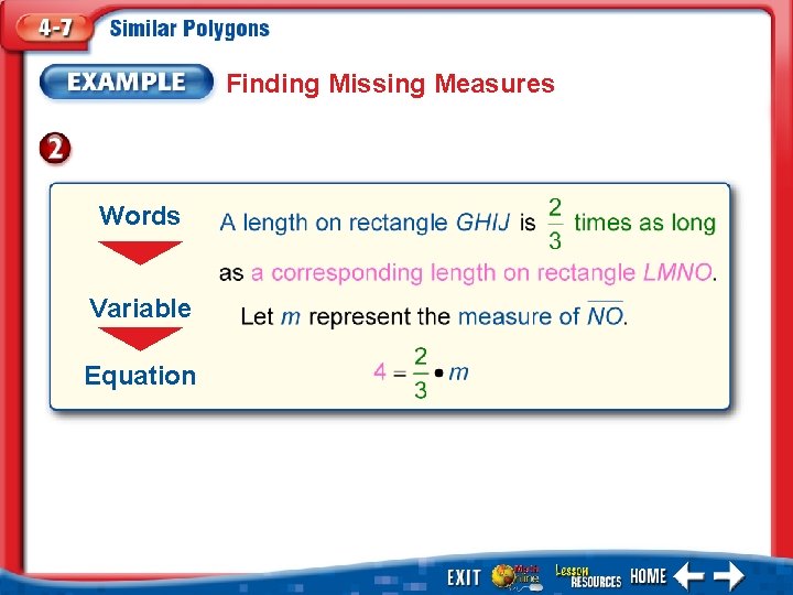 Finding Missing Measures Words Variable Equation 