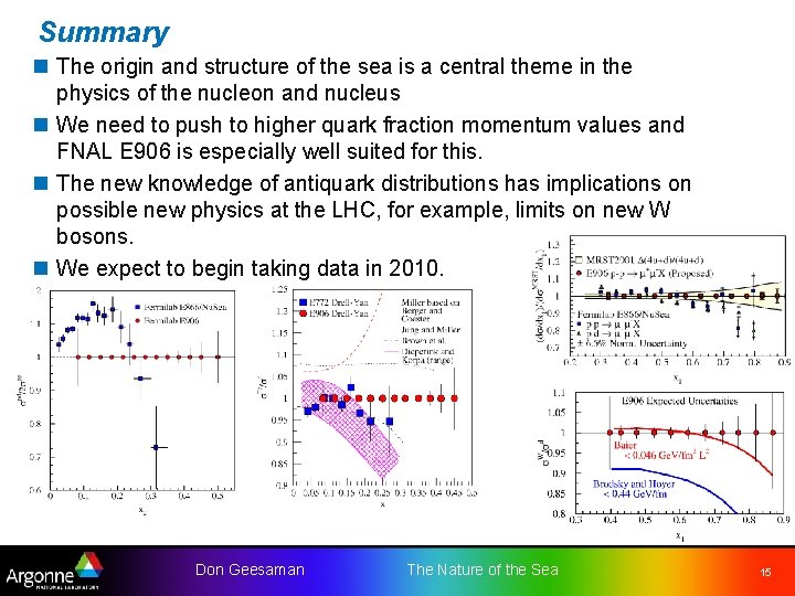 Summary n The origin and structure of the sea is a central theme in