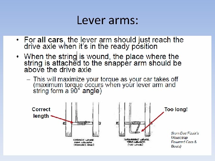 Lever arms: 