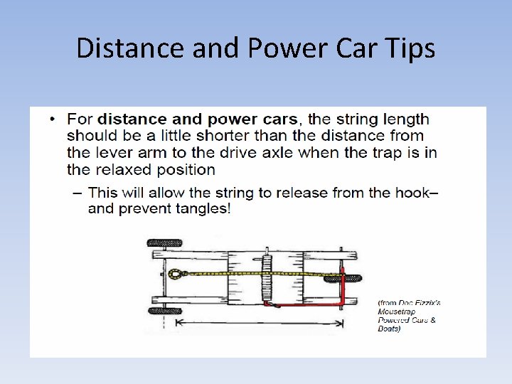 Distance and Power Car Tips 