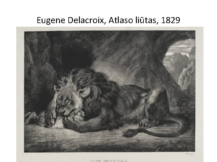 Eugene Delacroix, Atlaso liūtas, 1829 