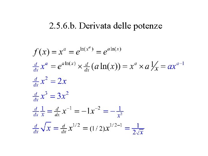 2. 5. 6. b. Derivata delle potenze 